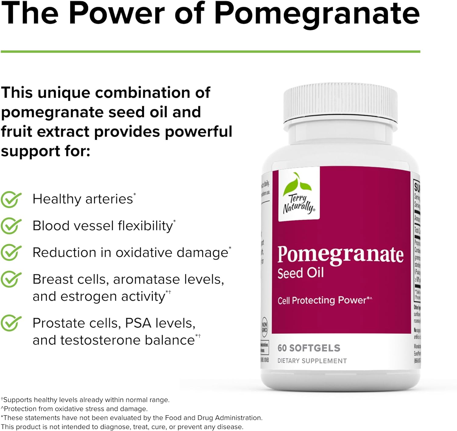 Terry Naturally Pomegranate Seed Oil - 60 Softgels - Cell-Protecting P