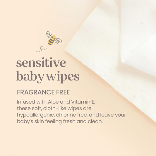 Burt’S Bees Baby Wipes, Unscented Natural Wipes For Sensitive Skin With Aloe And Vitamin E - 72 Wipes