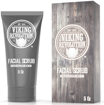 Viking Revolution Microdermabrasion Face Scrub For Men - Facial Cleanser For Skin Exfoliating, Deep Cleansing, Removing Blackheads, Acne, Ingrown Hairs - Men'S Face Scrub For Pre-Shave (1 Pack)