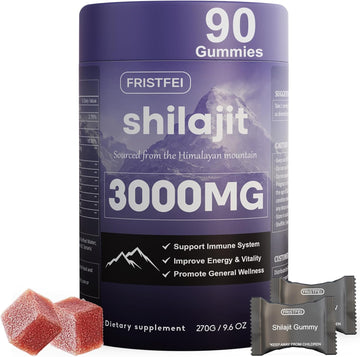 Pure Himalayan Shilajit Gummies For Men & Women - 100% Natural & Organic | 85+ Trace Minerals & Fulvic Acid | 90 Count | Individually Packaged
