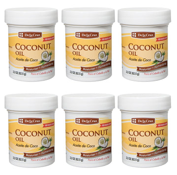 De La Cruz Coconut Oil - Expeller Pressed Coconut Oil For Skin And Hair - Natural Moisturizer For Skin And Hair - 2.2Oz (4 Jars)