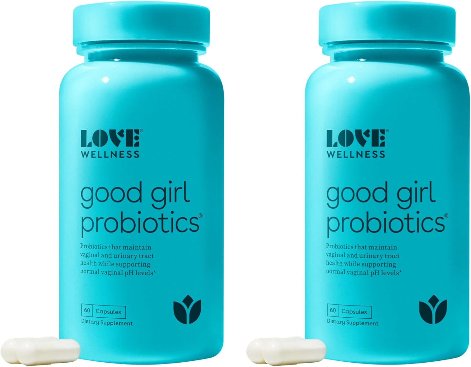 Love Wellness Vaginal Probiotics For Women, Good Girl Probiotics | Ph Balance Supplement For Feminine Health With Prebiotics | Urinary Tract Health For Vaginal Odor & Flora | 120 Count (Pack Of 2)