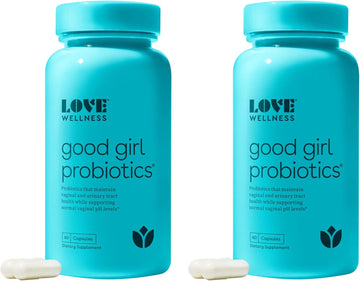 Love Wellness Vaginal Probiotics For Women, Good Girl Probiotics | Ph Balance Supplement For Feminine Health With Prebiotics | Urinary Tract Health For Vaginal Odor & Flora | 120 Count (Pack Of 2)