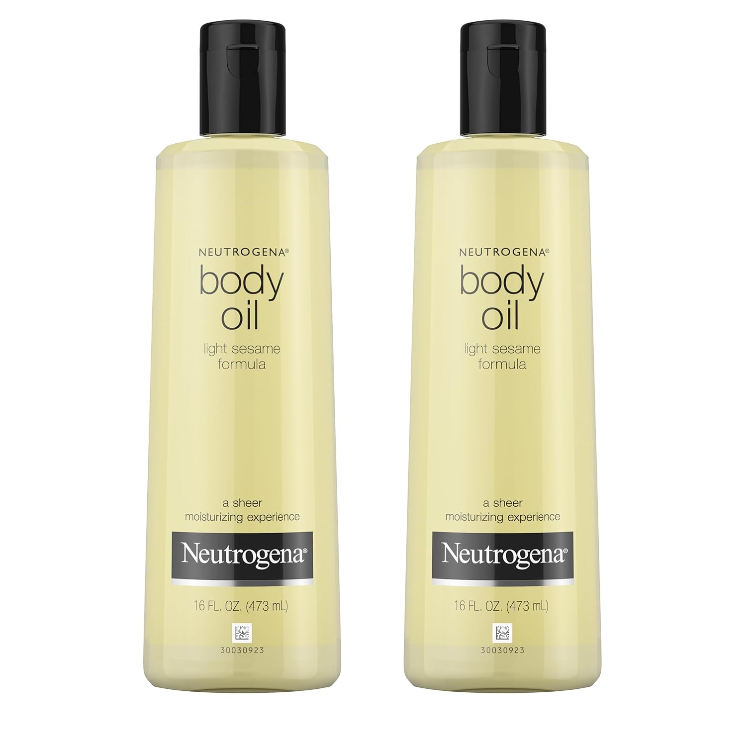 Neutrogena Body Oil Light Sesame Formula, Dry Skin Moisturizer & Hydrating Body Massage Oil For Radiant & Healthy Looking Glow, Nourishing Oil For Sheer Moisture, Twin Pack, 2 X 16 Fl. Oz