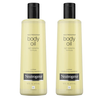 Neutrogena Body Oil Light Sesame Formula, Dry Skin Moisturizer & Hydrating Body Massage Oil For Radiant & Healthy Looking Glow, Nourishing Oil For Sheer Moisture, Twin Pack, 2 X 16 Fl. Oz