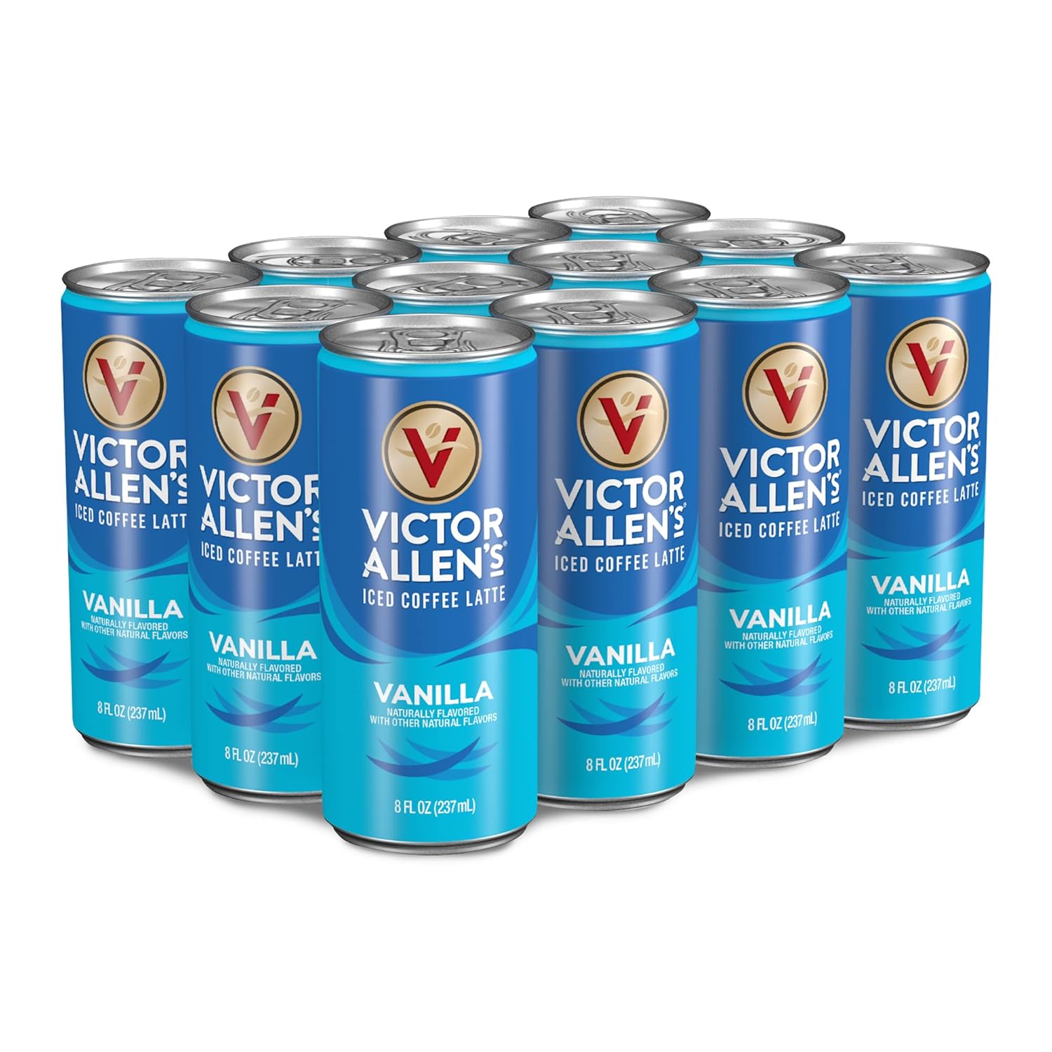 Victor Allen'S Coffee Vanilla Iced Canned Coffee Latte, 8Oz Cans (12 Pack)