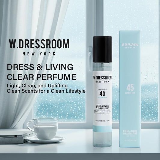 W.Dressroom No.45 Morning Rain Dress & Living Clear Perfume (5.28 Oz) - Fresh Scent For Clothes, Fabrics, Carpets & Rooms, Natural Odor Eliminator, Eco-Friendly, Water-Based