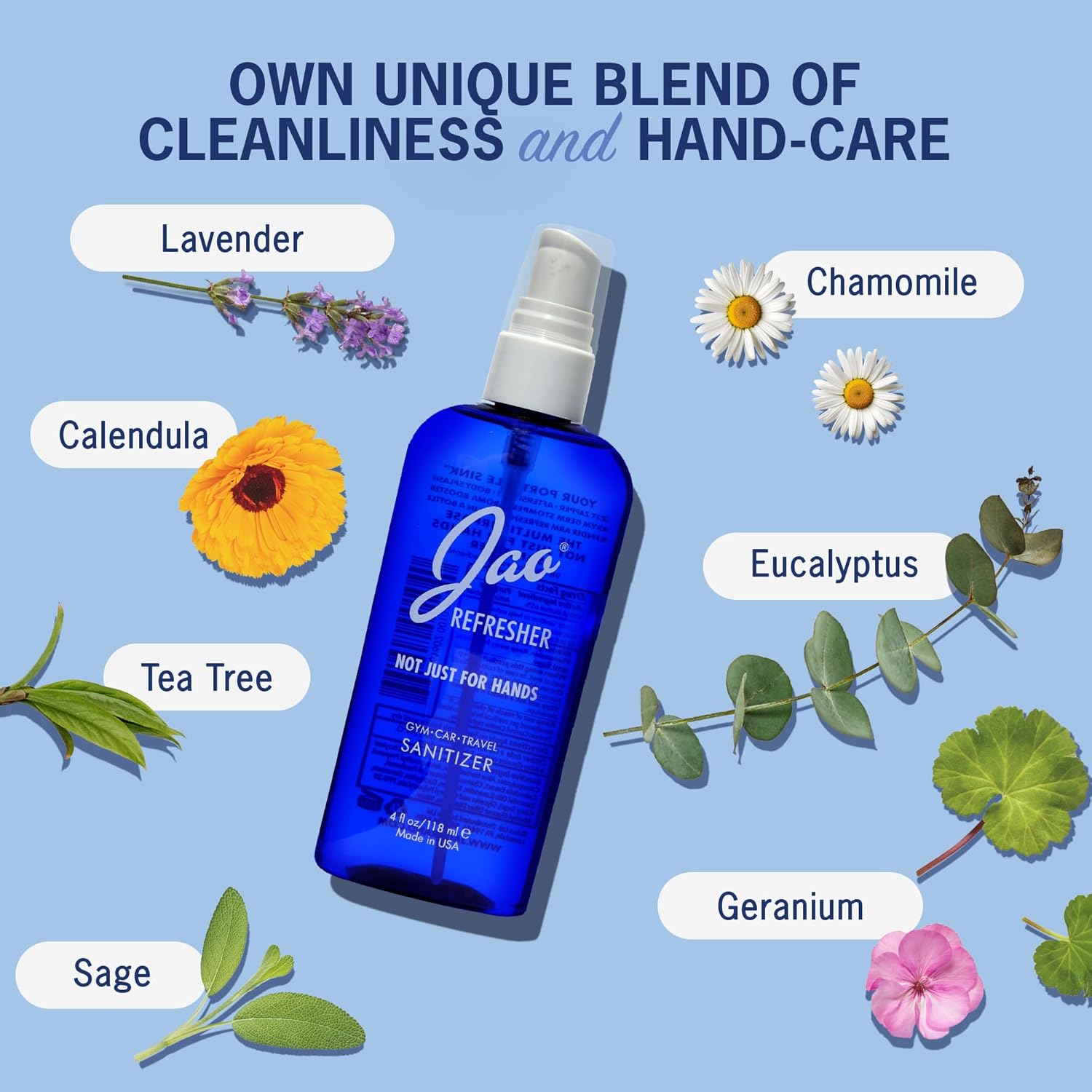Jao Brand Refresher | Multipurpose Travel Hand Sanitizer, Face Moisturizer, Toner For Face, & Aftershave | Skin Care Travel Essentials | Plant-Based | No Parabens, No Sulphates | 4 Oz : Hand Sanitizers : Beauty & Personal Care
