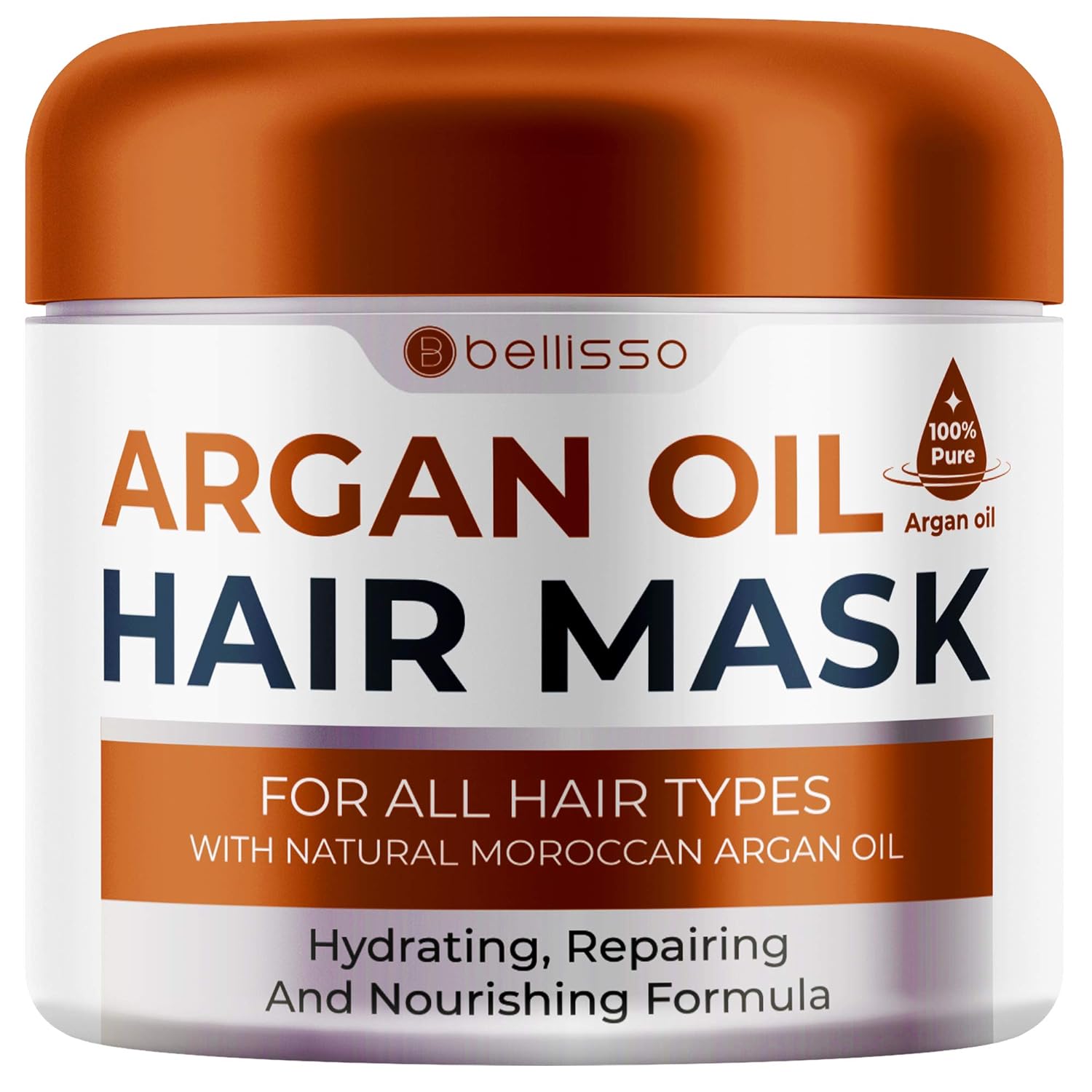 Moroccan Argan Oil Hair Mask - Deep Moisturizing Conditioner Treatment for Dry Damaged Frizzy and Color Treated Hair - Hydrating Product, Split End Moisturizer – Professional Salon Grade Products