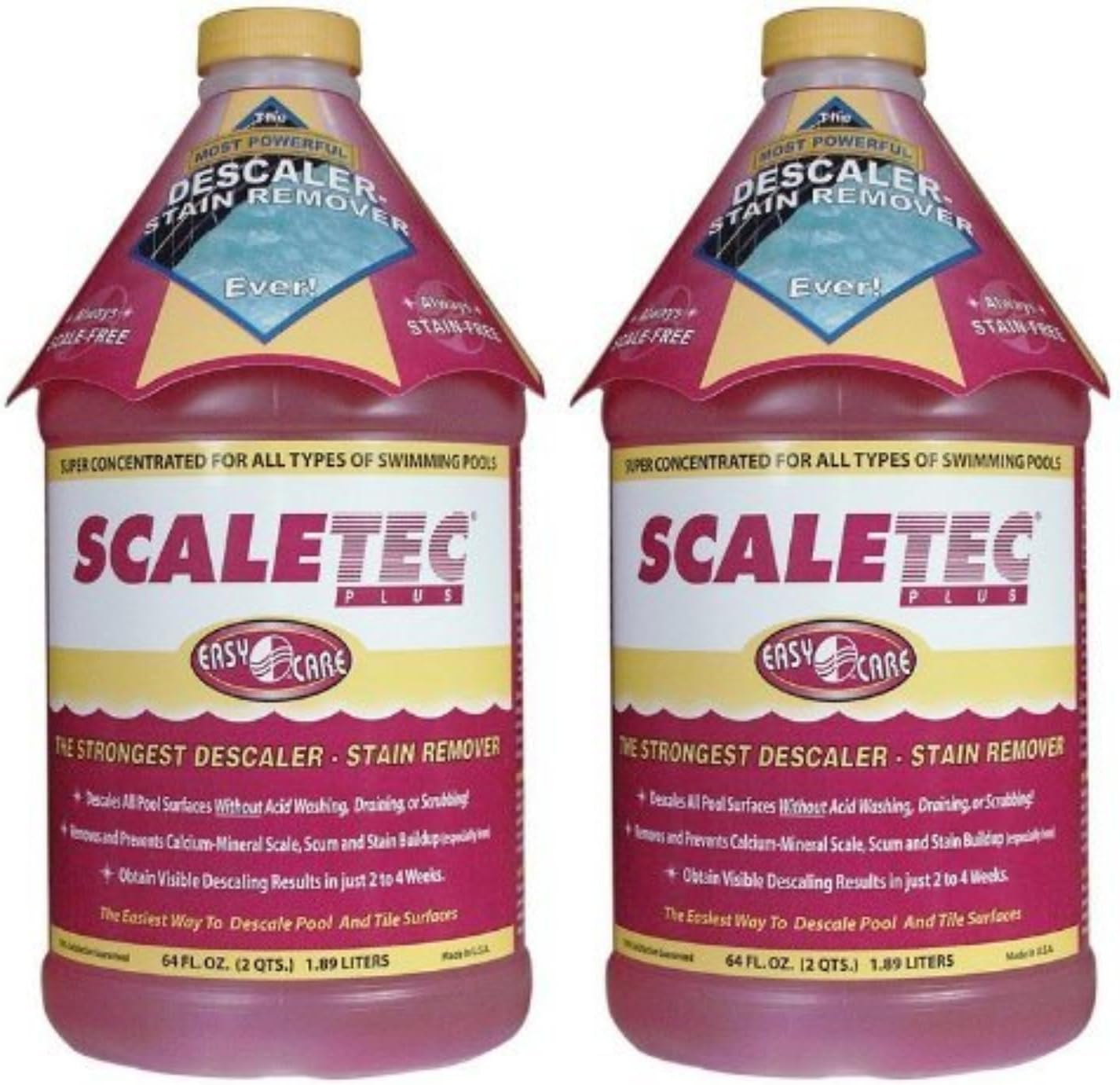 EasyCare Scaletec Plus Descaler and Stain Remover 64 oz 20064 2 Pack, Brown (EC-20064-2PK) : EasyCare: Health & Household