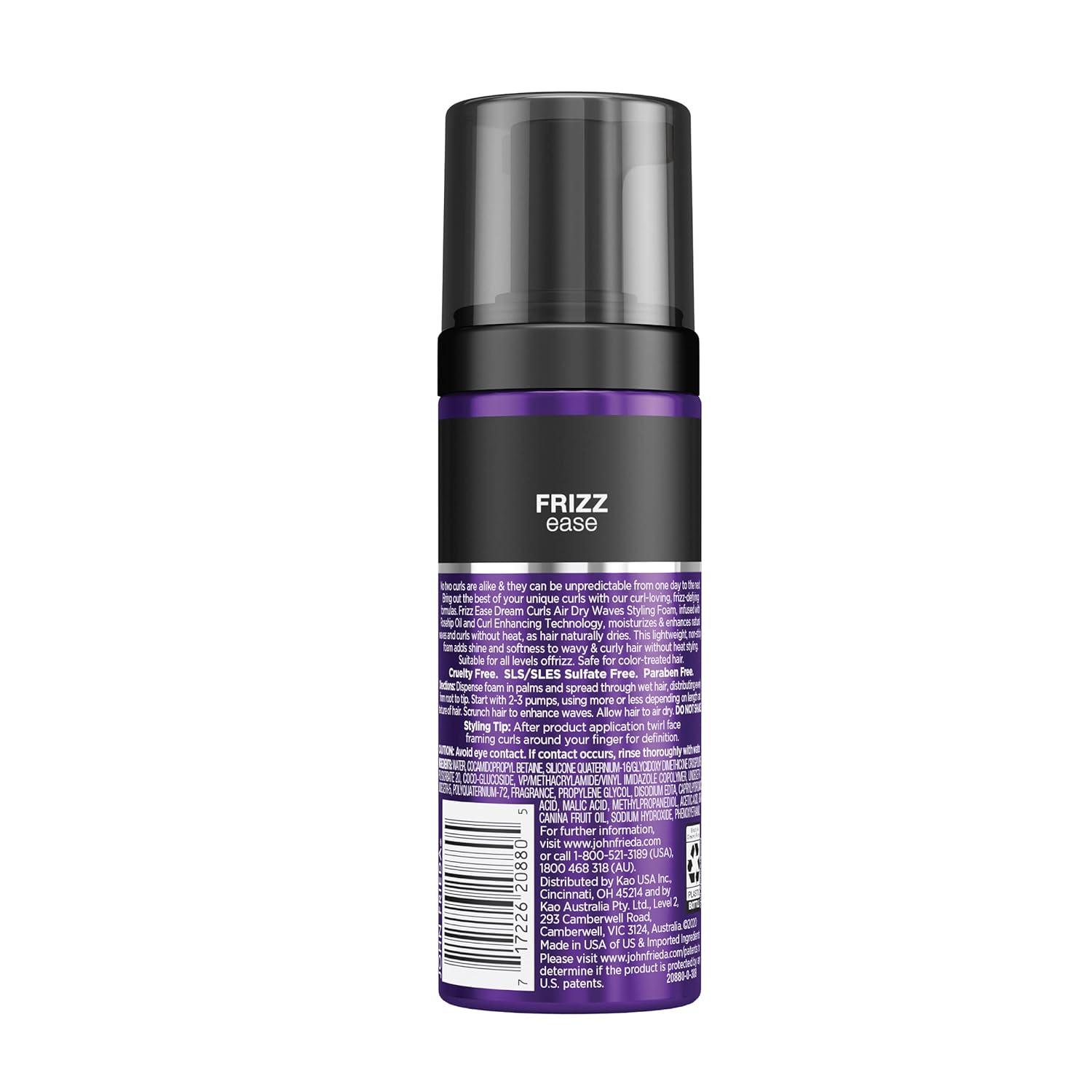 John Frieda Frizz Ease Dream Curls Air Dry Waves Styling Foam, Curl Defining Frizz Control, Hair Product for Curly and Wavy Hair, 5 Ounce : Beauty & Personal Care