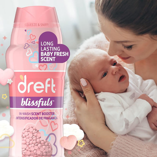 Dreft Laundry Bundle: Dreft Detergent Pacs, Lightly Scented, Lavender, He Compatible, 45 Count + Dreft Blissfuls In-Wash Scent Booster Beads, Baby Fresh Scent, 24 Oz