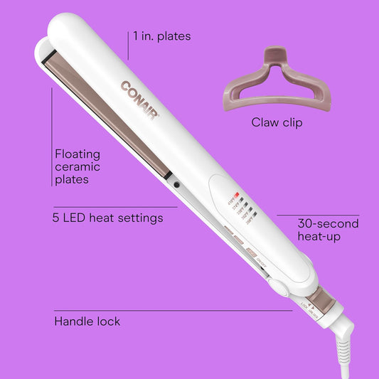 Conair Double Ceramic Flat Iron, 1-Inch