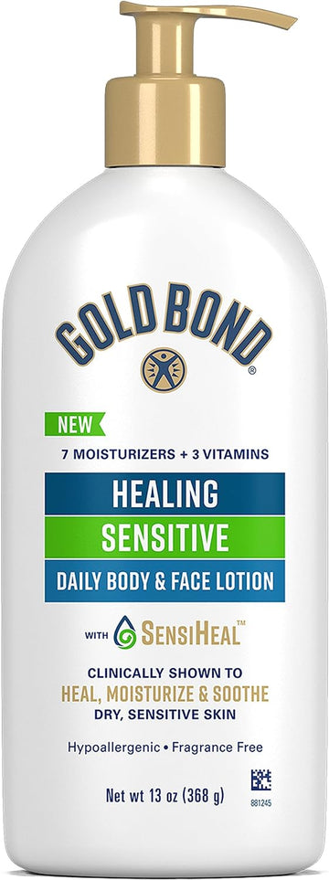 Gold Bond Healing Sensitive Daily Body & Face Lotion for Dry, Sensitive Skin, 13 oz