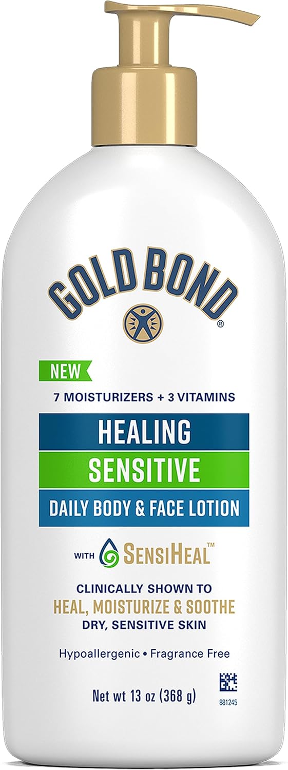 Gold Bond Healing Sensitive Daily Body & Face Lotion With Aloe Moisturizes, Heals & Soothes Dry, Sensitive Skin, Value Size, 21 Oz