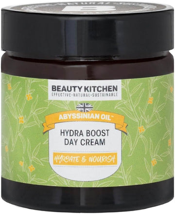Beauty Kitchen - Hydrating Abyssinian Oil Hydra Boost Day Cream 60ml - Lightweight Anti Aging Moisturiser for Glass Skin - Supports Skin Barrier & Reduces Oil - Vegan/Cruelty Free