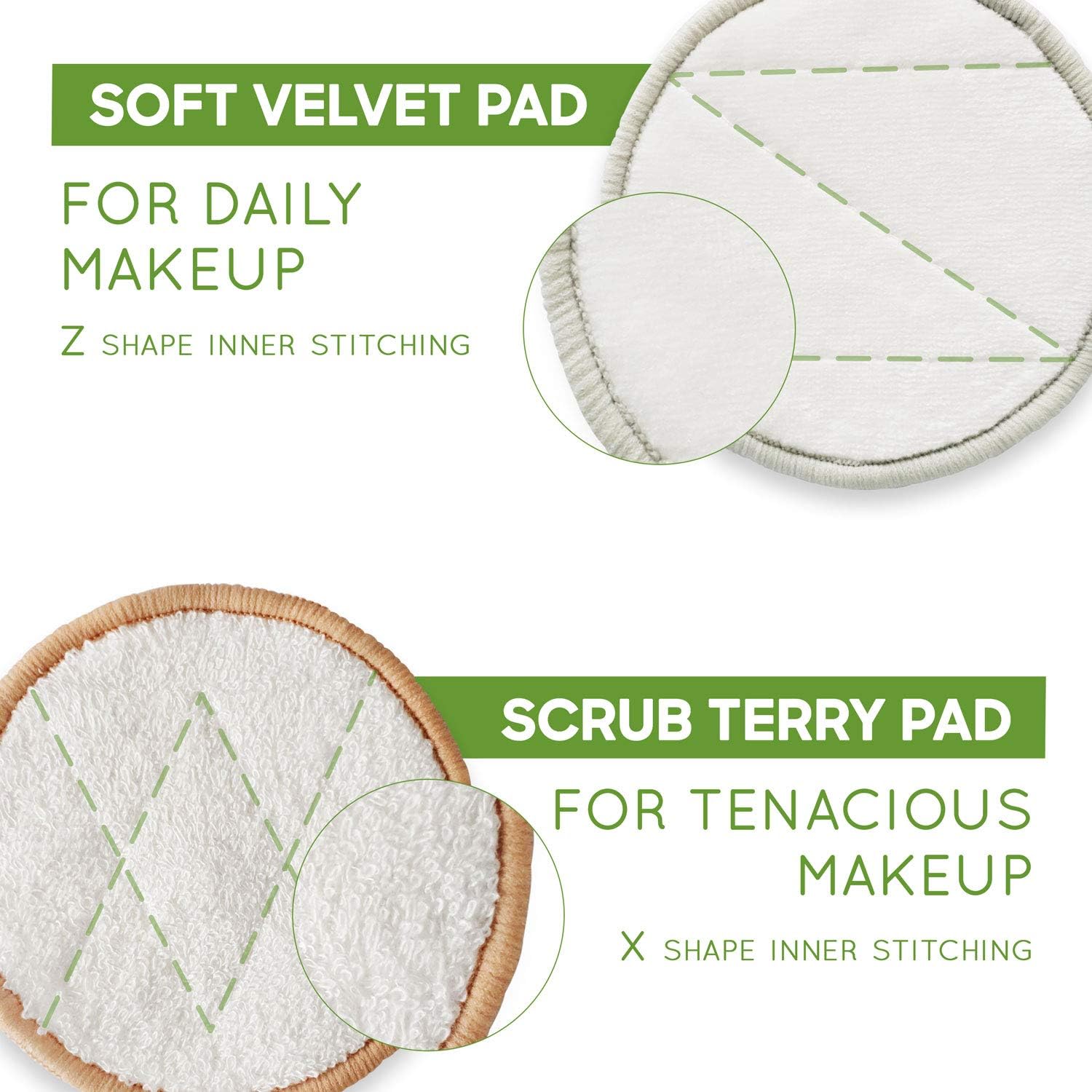 Reusable Make Up Pads | 22 Bamboo Pads with Laundry Bag | Eco-Friendly Cotton Pads | Cleansing Pads | Reusable Cotton Pads for Eyes and Face | Zero Waste Make Up Pads | Cotton Wool Pad |Bambaw : Amazon.co.uk: Beauty