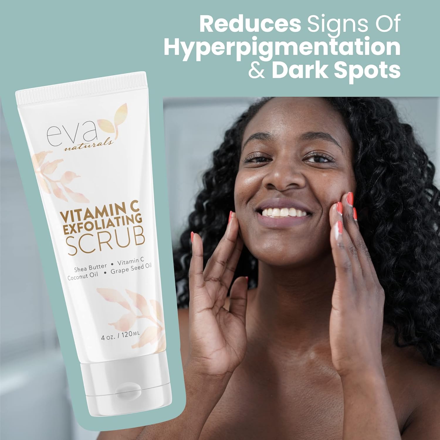 Eva Naturals Vitamin C Exfoliating Scrub - Cleanse and Clear Face - Face Scrub, Face Cleaner, Facial Scrub, Face Exfoliating Scrub, Facial Exfoliating Scrub, Facial Wash, Face Exfoliator : Beauty & Personal Care