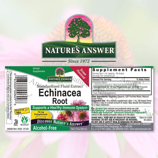 Nature's Answer Alcohol-Free Echinacea with Natural Grape avor, 1-  | Promotes Overall Wellness | Natural Immune Booster | Inammatory Reducer