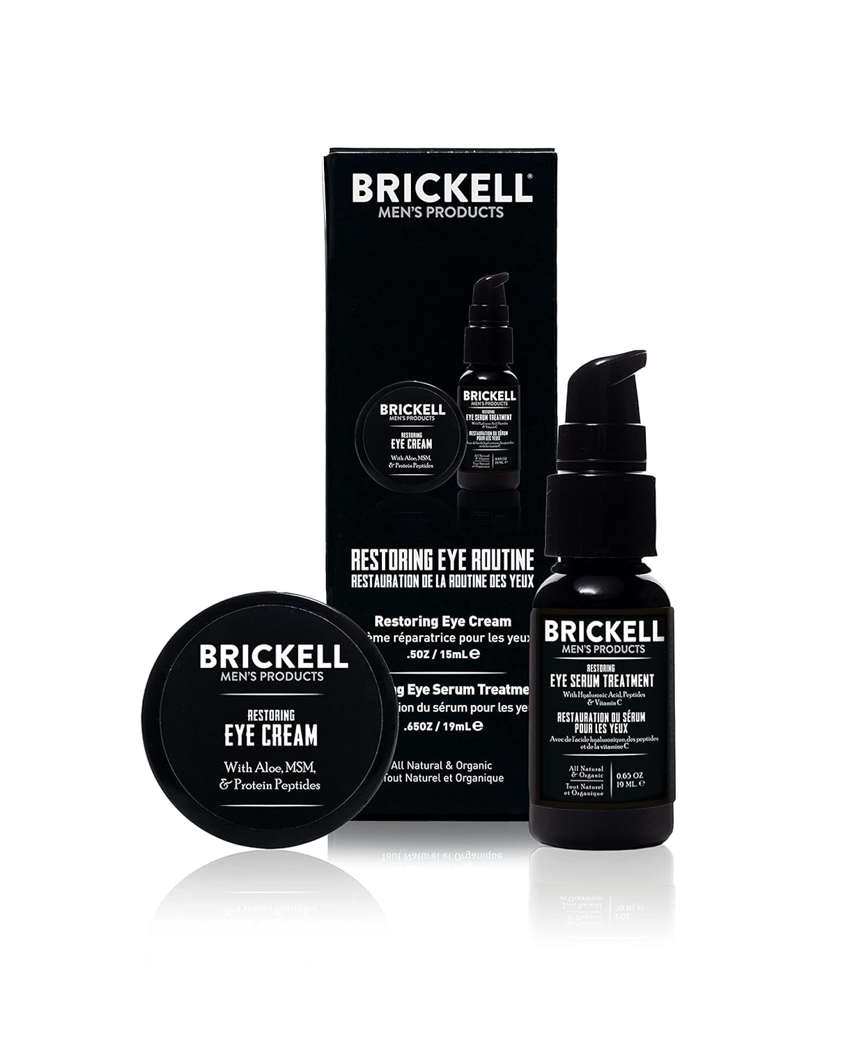 Brickell Men'S Restoring Eye Routine For Men, Eye Serum And Eye Cream For Men, Natural And Organic, Unscented, Men'S Skin Care Gift Set