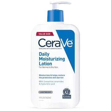 Cerave Daily Moisturizing Lotion For Dry Skin | Body Lotion & Face Moisturizer With Hyaluronic Acid And Ceramides | Daily Moisturizer | Fragrance Free | Oil-Free | 19 Ounce