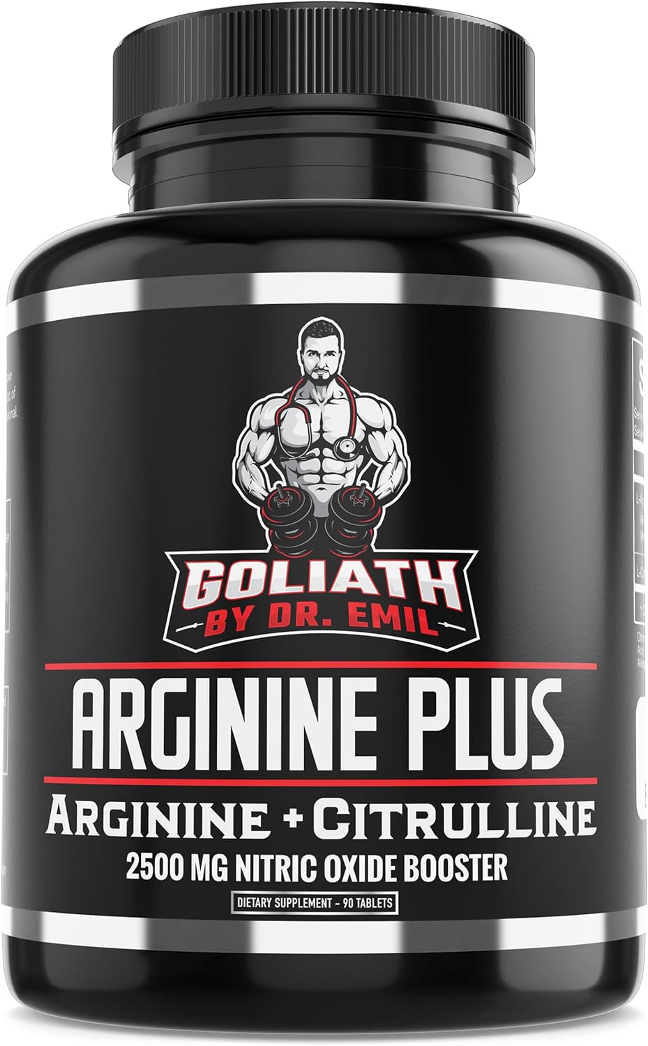 Dr. Emil'S Arginine Plus - L Arginine + L Citrulline - 2500 Mg High Dose No Booster Tablets - Nitric Oxide Supplement For Vascularity And Heart Health (Arginine Aakg And Citrulline Malate 2:1)