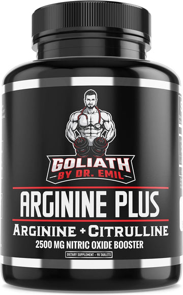 Dr. Emil'S Arginine Plus - L Arginine + L Citrulline - 2500 Mg High Dose No Booster Tablets - Nitric Oxide Supplement For Vascularity And Heart Health (Arginine Aakg And Citrulline Malate 2:1)