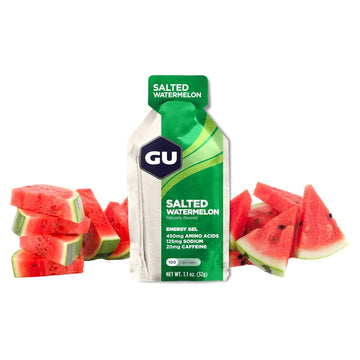 Gu Energy Original Sports Nutrition Energy Gel, Vegan, Gluten-Free, Kosher, And Dairy-Free On-The-Go Energy For Any Workout, 24-Count, Salted Watermelon