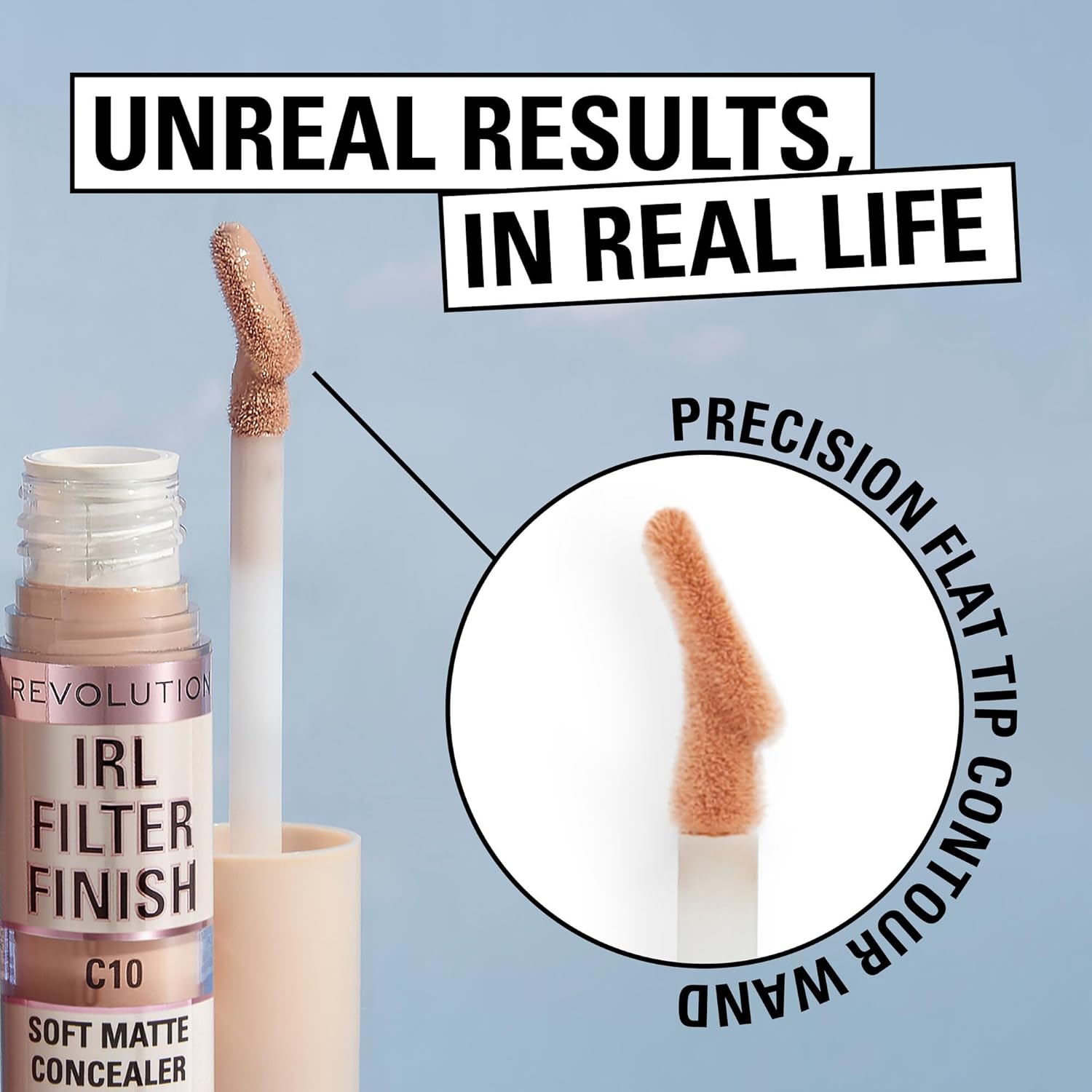 Makeup Revolution IRL Filter Finish Concealer, Medium to Full Coverage, Matte Finish, C7, Medium Skin Tones, 6g : Amazon.co.uk: Beauty