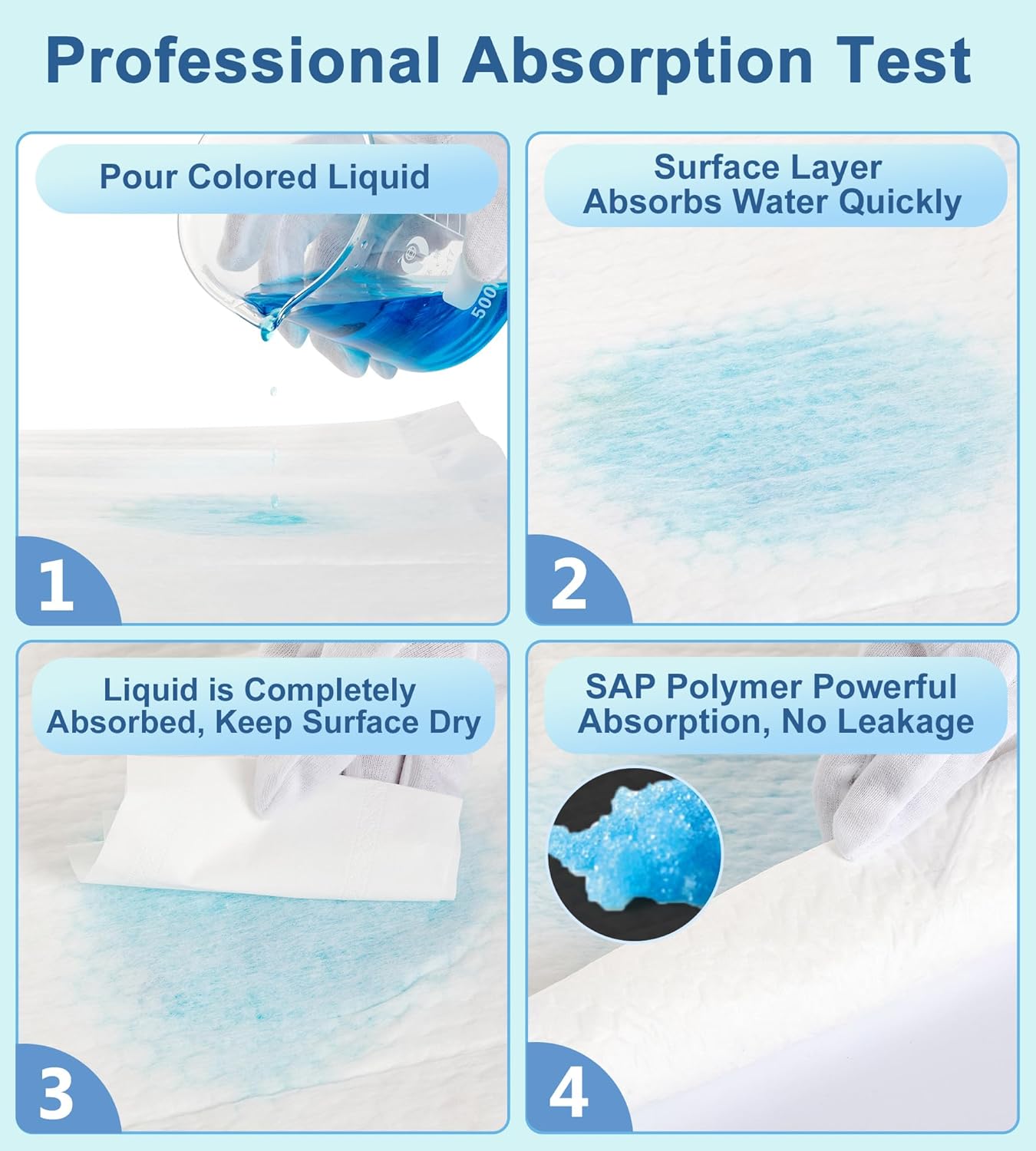 Disposable Changing Pads For Baby, 100 Pack 17.5"X13.5" Ultra Absorbency Diaper Changing Pad Liners,Baby Breathable Disposable Underpads Bed Pads Incontinence Pads, Leak-Proof Portable Baby Pads,White