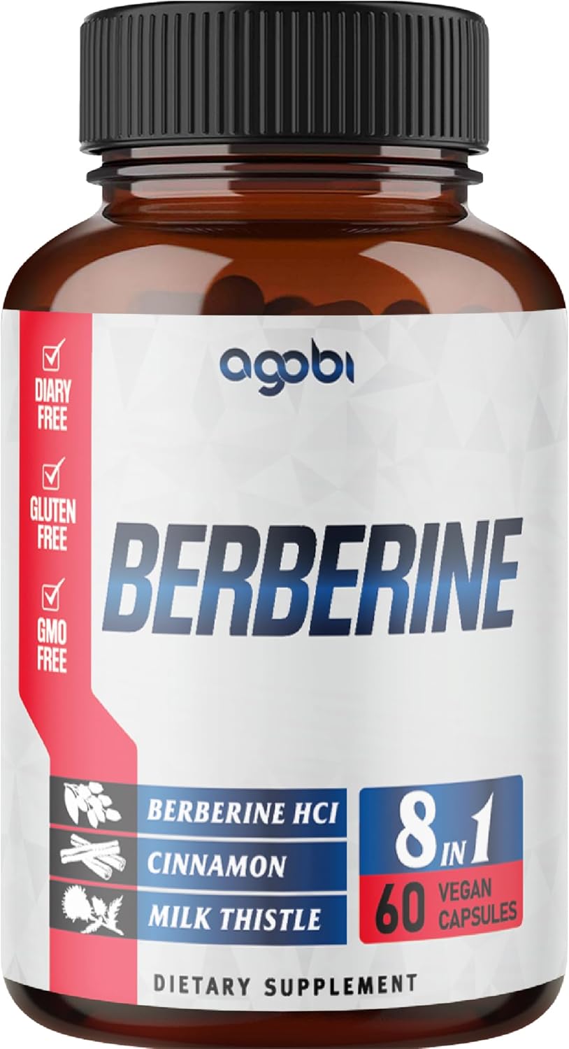 Berberine Supplement With Ceylon, Milk Thistle, Turmeric, Elderberry & More - Support Immune, Cardiovascular & Gastrointestinal - 60 Counts For 2 Months
