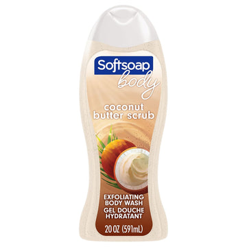 Softsoap Body Wash Exfoliating Scrub, Coconut Butter Scent, 20 Oz Bottle