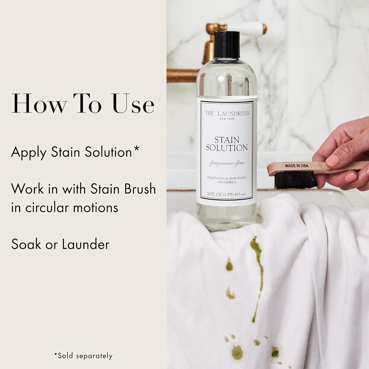 The Laundress Stain Brush, Laundry Brush for Stain Removal, Stain Brush for Clothes, Small Brush for Cleaning Small Spaces, Home Cleaning : Health & Household