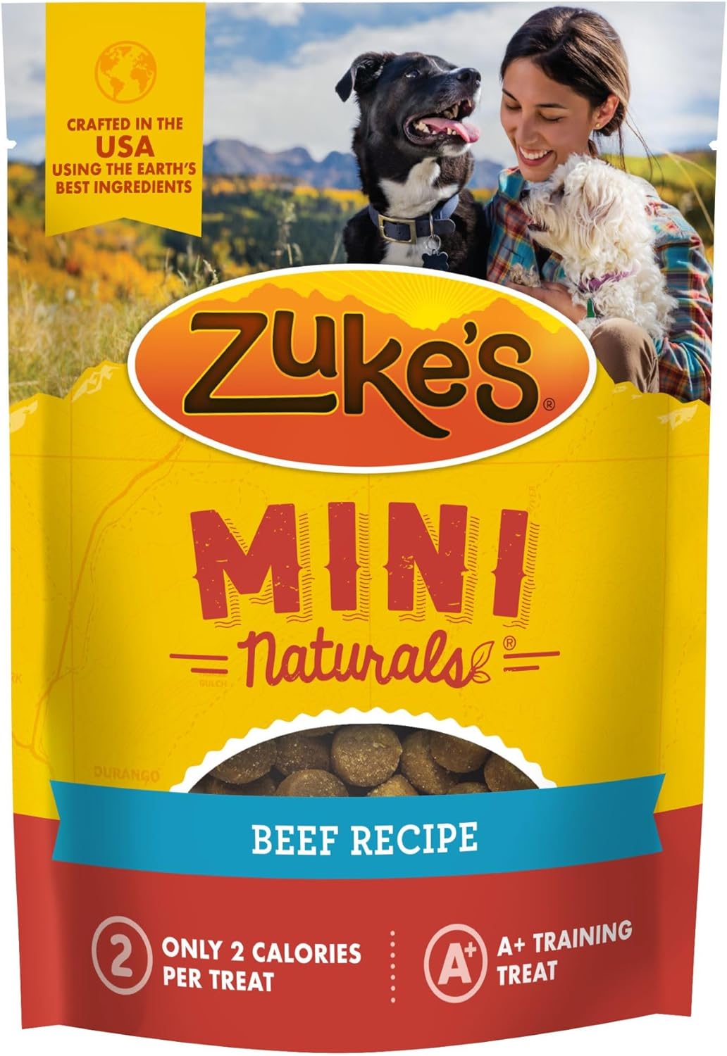 Zuke’S Mini Naturals Soft And Chewy Dog Treats For Training Pouch, Natural Treat Bites With Beef Recipe - 16 Oz. Bag