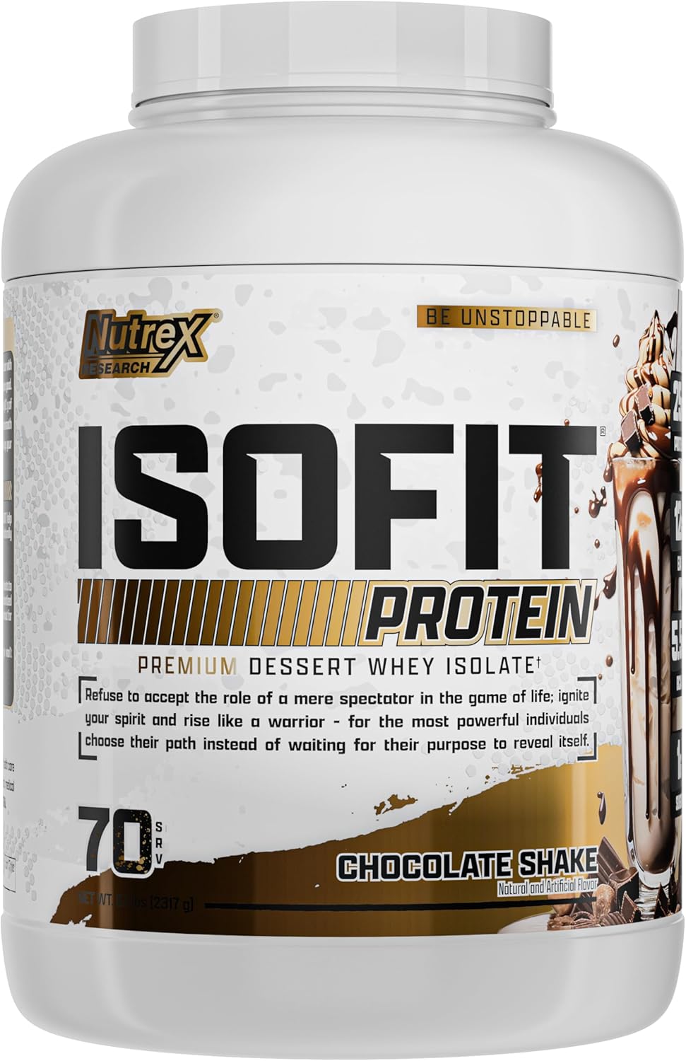 Nutrex Research Isofit Chocolate Whey Isolate Protein Powder 100% Whey Protein Isolate | Muscle Recovery, Naturally High Eaas | Fast Absorbing, Easy Digestion | (Chocolate Shake, 70 Servings)