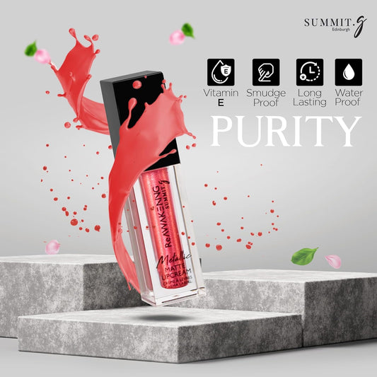 Metallic Matte Lipstick Lipcream With Metallic Shimmer Rich Finish, Light Weight Intense Pigment, Long Lasting Smudge Free Formula With Vitamin E (Malleable)