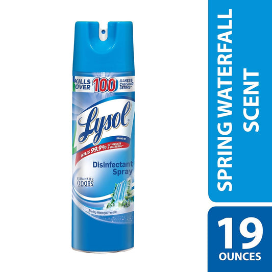 Lysol Disinfectant Spray, Spring Waterfall, 76oz (4X19oz)