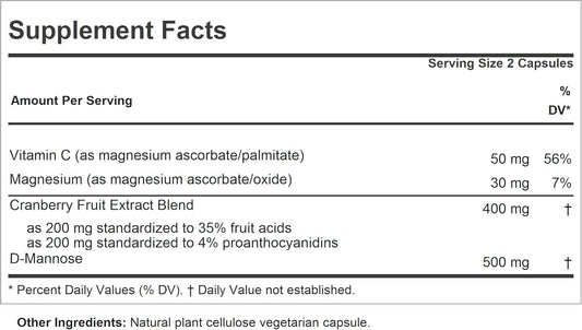 Andrew Lessman Cranberry With D-Mannose - 180 Capsules - Supports Bladder, Kidney And Urinary Tract Health. High Potency Standardized Cranberry Concentrate And D-Mannose. Easy To Swallow Capsules