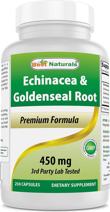 Best Naturals Echinacea Goldenseal 450 mg 250 Caps