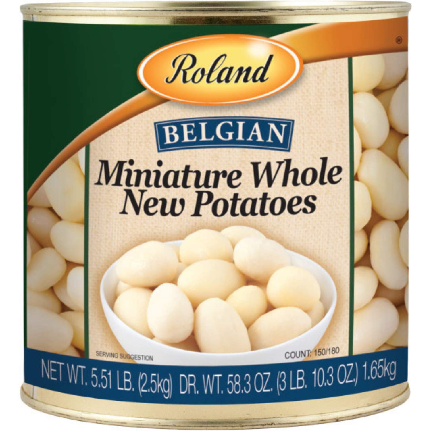 Roland Foods Miniature Whole New Belgian Potatoes, 5.51 Pound Can, Pack Of 2