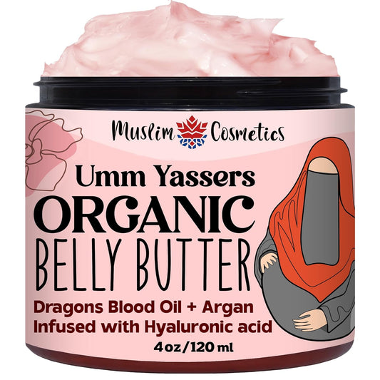 Organic Belly Butter | Hyaluronic Acid | Rose + Frankincense + Myrrh & Neroli Essential Oils | Natural Tummy Cream | Made In Canada - Muslim Cosmetics - Umm Yassers (4Oz (120Ml)) : Beauty & Personal Care