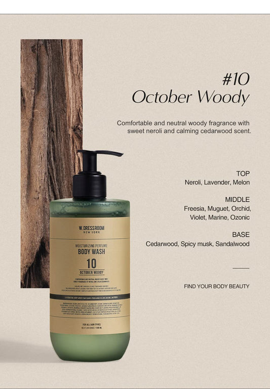 W.Dressroom Moisturizing Perfume Body Wash No.10 October Woody (16.9 Fl Oz)