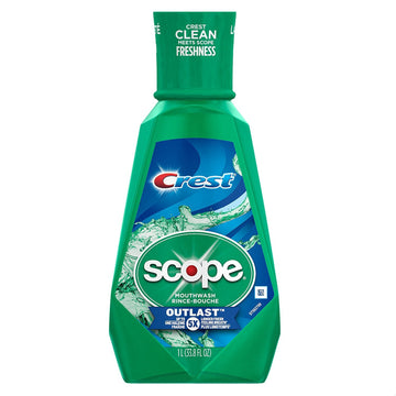 Crest Scope Outlast Mouthwash, Long Lasting Mint, 1 L