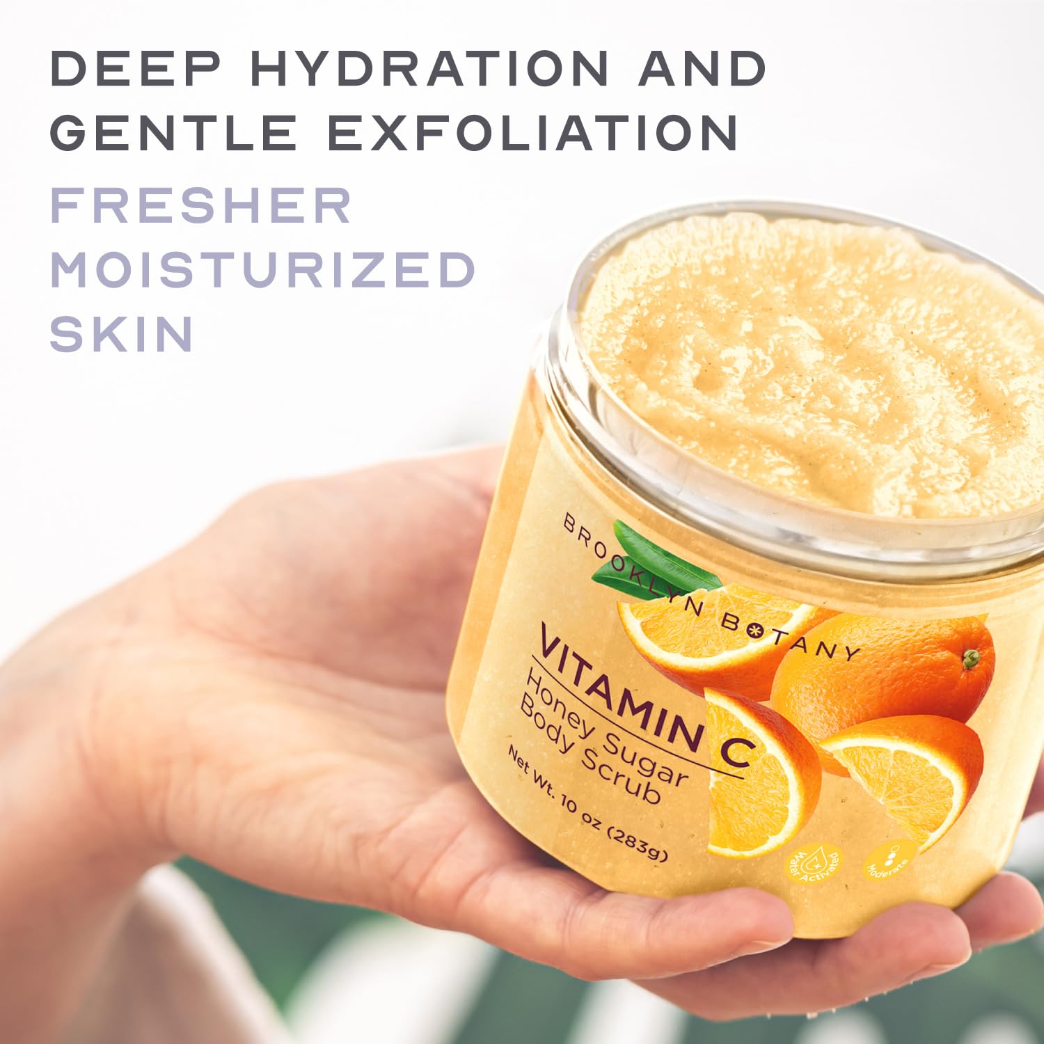 Brooklyn Botany Vitamin C Honey Sugar Scrub For Body 10 Oz – Deeply Hydrating And Gently Exfoliating Body Scrub For Women And Men – Moisturizing And Nourishing The Skin : Beauty & Personal Care