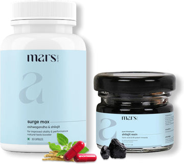 Mars By Ghc Pure Shilajit Resin & Surge Max (60 N) Combo | High Fulvic Acid Content | Good Health Company