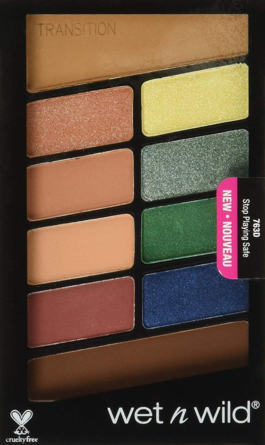 Wet N Wild Color Icon Eyeshadow Makeup Palette 10 Pan, Stop Playing Safe