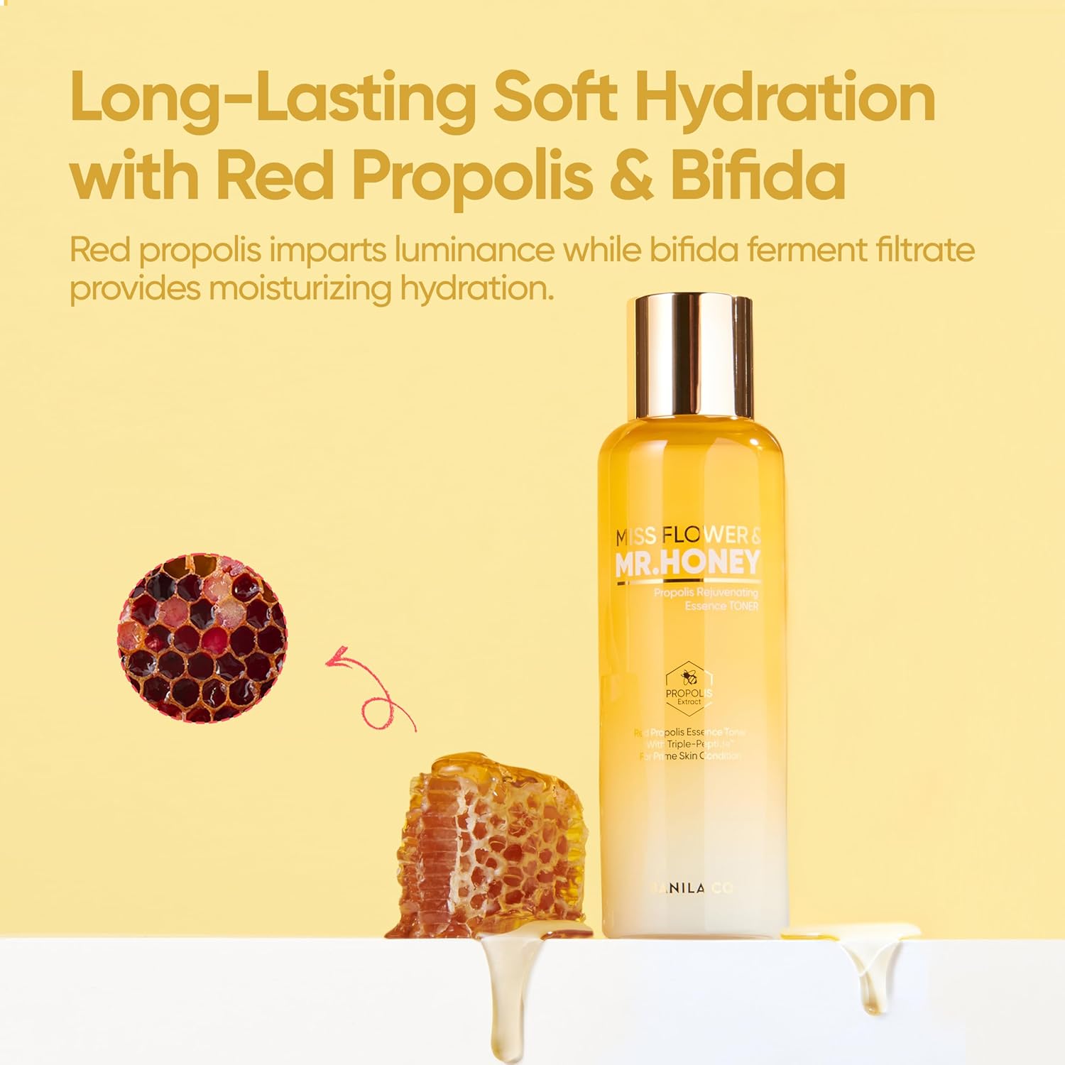 Banila Co Miss Flower & Mr Honey Propolis Rejuvenating Essence Toner | Hydrating Toner With Propolis Extract & Royal Jelly | Hydrating Korean Skincare For Youthful Radiance (190Ml / 6.42 Fl Oz) : Beauty & Personal Care