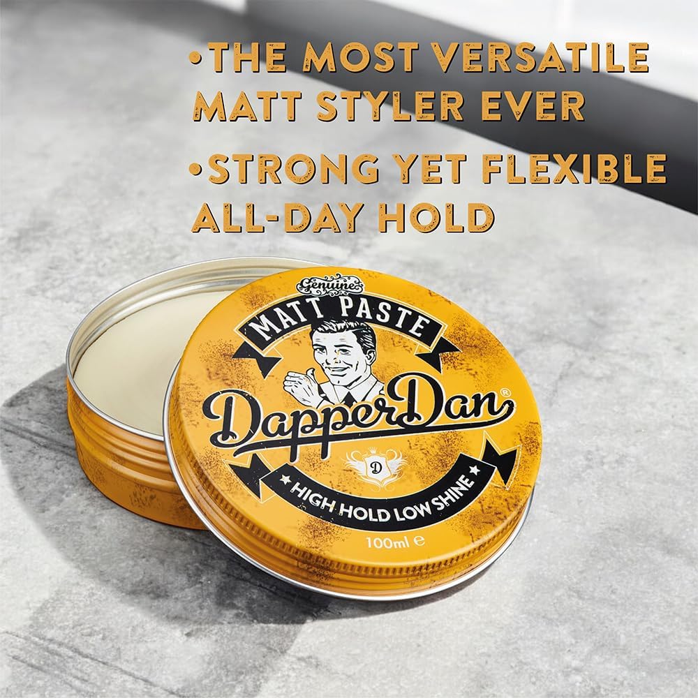 Dapper Dan Matt Paste, High Hold Low Shine Hair Paste for Men, Adds Texture with Flexible Hold for All Styles, Vintage Cologne Fragrance, 1 x 100ml : Amazon.co.uk: Beauty