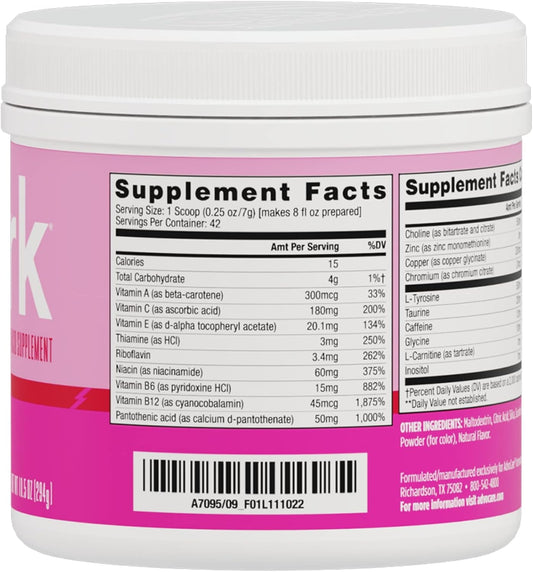 Advocare Spark Vitamin & Amino Acid Supplement - Focus & Energy Drink Powder Mix With Vitamin A, B-6, C & E - Also Includes L-Carnitine & L-Tyrosine - Pink Lemonade, 10.5 Oz