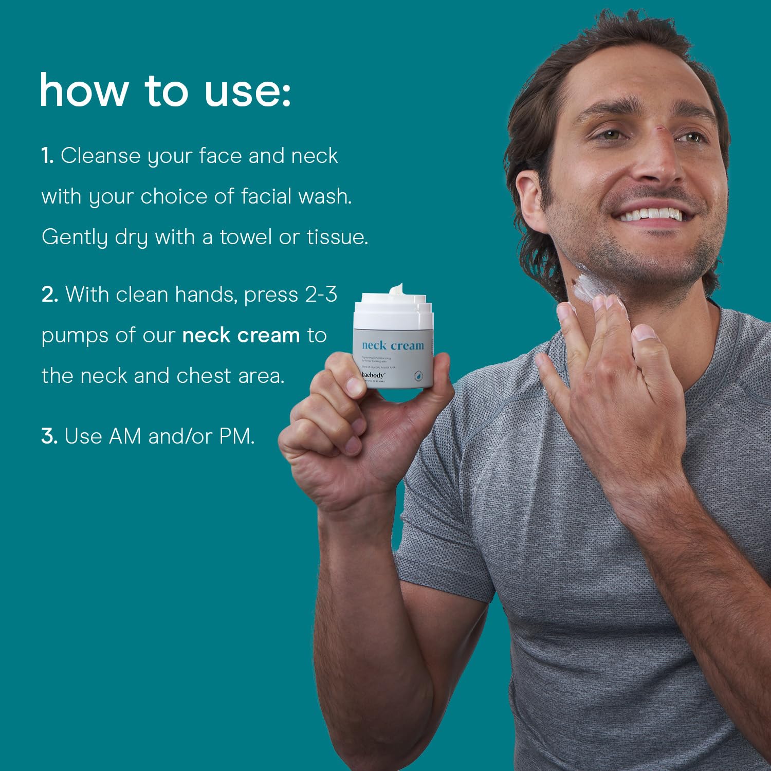 Baebody Firming Neck Cream With Ahas, Coq10, Glycolic Acid, Green Tea For Sagging Skin, Fine Lines, Wrinkles, 1.7 Fl Oz : Beauty & Personal Care